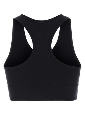 Balenciaga Womens Black Stretch Nylon Crop-Top Blackreflective Maglie