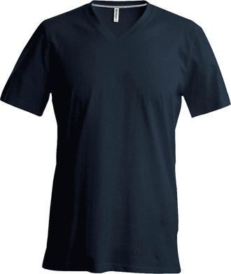 Kariban New Mens Fitted Cotton Short Sleeve Slim V Neck T-Shirt Grey XL