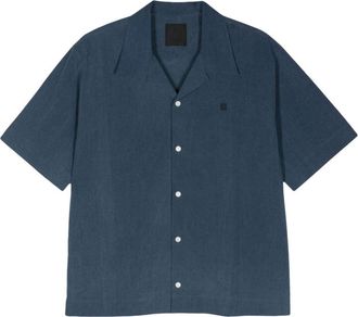 Givenchy 4G-embroidered chambray shirt - men - Cotton - 40 - Blue