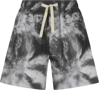 Palm Angels Blueprint Palms Shorts - Heren - Korte Broeken - Zwart - XL - Katoen - Korte Broeken