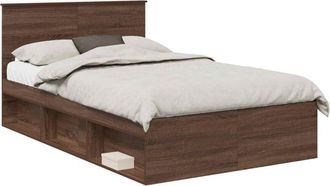 vidaXL Estructura De Cama Con Cabecera Roble Marr&oacute;n 120 X 200 Cm Vidaxl