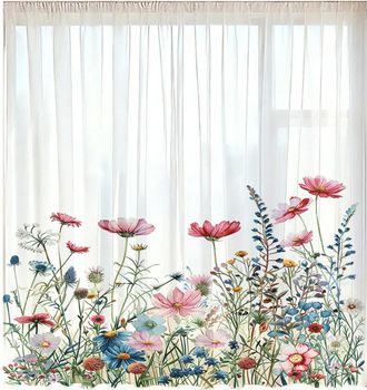 OEM Cortinas Disponibles En Varios Tama&ntilde;os: Flores 9 (132 X 160 Cm)