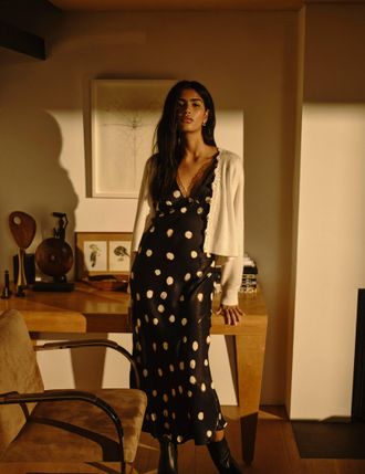 Nobody's Child Black Polka Dot Ria Midi Dress