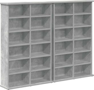 vidaXL Cabinet Para Cds 2 Uds. Gris Hormig&oacute;n 60 X 17 X 92 Cm Vidaxl