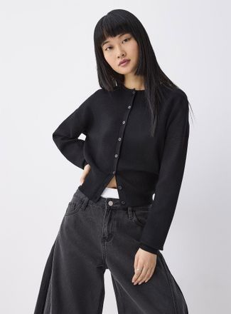 Twik Womens Fitted-waist Cardigan Sweater