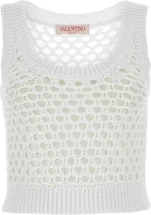 Valentino Garavani Escape Crop-top - Dames - Tops zonder mouwen - Wit - XS - Polyester - Tops