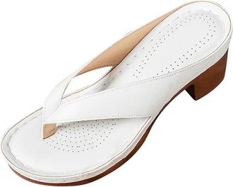 Generic Womens Flip Flops & Thong Sandals Womens Low Block Heel Sandals Chunky Heeled Flip Flops Slip On Clip Toe Sandal Dressy Party Heels Ladies Evening Mul