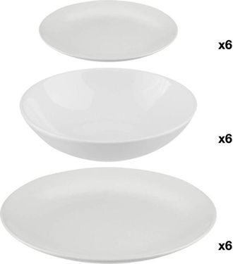 5five Simply Smart Servizio di Piatti Secret de Gourmet Bianco Ceramica 18 Pezzi