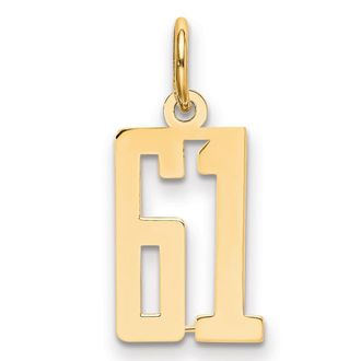 Diamond2Deal 14k Yellow Gold Small Elongated Number Charm Pendant