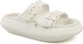 Rock & Candy Faux Shearling Slide Sandal in Bone at Nordstrom Rack, Size 10