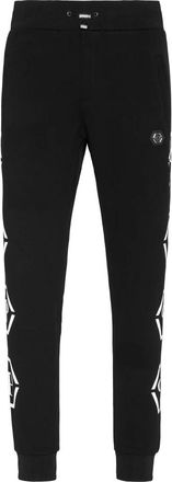 Philipp Plein Joggingbroek Monogram - Heren - Sweatpants - Zwart - 3XL - Katoen - Broeken