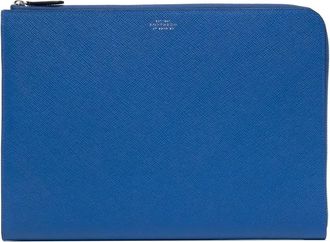 Smythson Custodia porta pc piccola - Blu