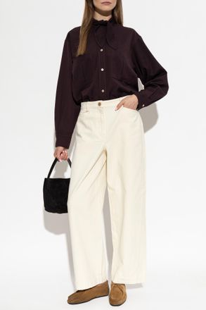 Forte_Forte Forte_forte Shirt With Pockets, Womens, Burgundy