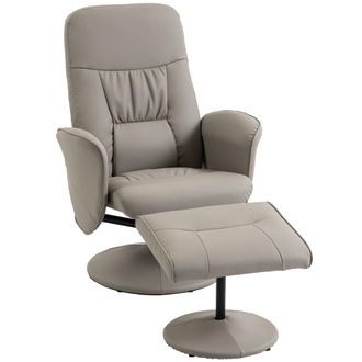 HOMCOM Sill&oacute;n relax reclinable 76x81x101 cm beige gris