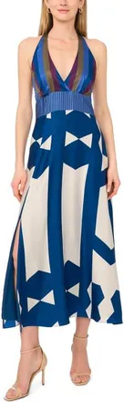 Vince Camuto Barback Print Sleeveless Maxi Dress in Classic Navy at Nordstrom, Size Xx-Small