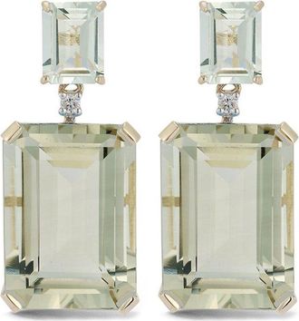 Mateo Bijoux 14K Yellow Gold Amethyst And Diamond Drop Earrings - Womens - 14kt Yellow Gold/Amethyst/Diamond