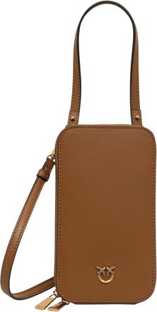 Pinko Zip-Around Smartphone Case - Dames - Telefoonaccessoires - Bruin - ONE Size - Katoen - Accessoires