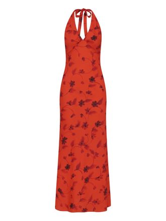 Faithfull The Brand Abito Rosa lungo - Rosso