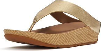 FitFlop Fitflop Lulu Lux Graphic-Weave Tussenschoen Leer Dames Platino Sandalen