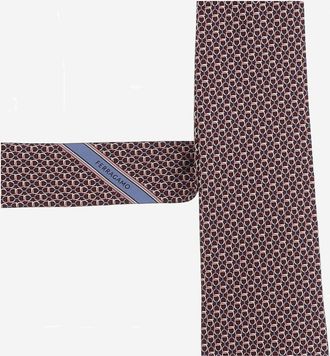 Ferragamo Mens Silk Tie Purple Ties & Bow