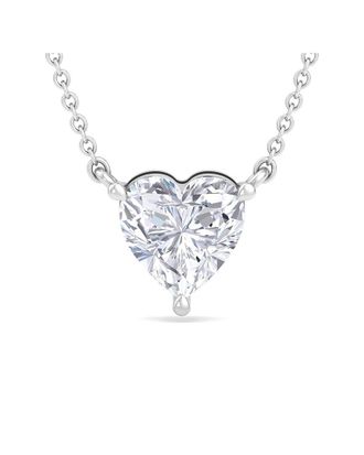 SuperJeweler Superjeweler Silver 2.00 Ct. Tw. Lab-Grown Diamond Necklace