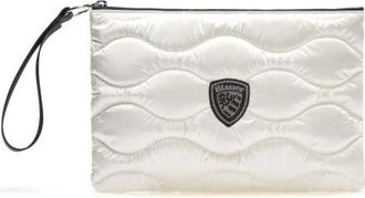 Blauer Wave Puffer Stof Clutch met Strass Logo - Dames - Clutches - Wit - ONE Size - Tassen