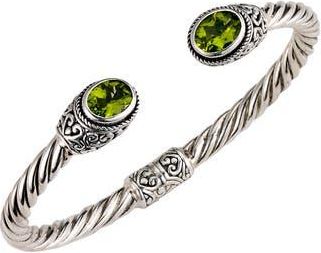 Samuel B. Oval Blue Topaz Open Cuff Bracelet in Peridot at Nordstrom Rack