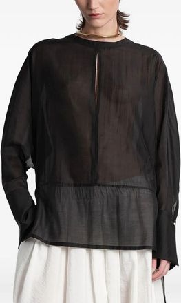 Darkpark Marine Keyhole Neckline Voile Shirt