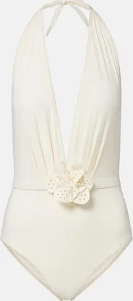 Karla Colletto Ba&ntilde;ador Rosetta con aplique floral