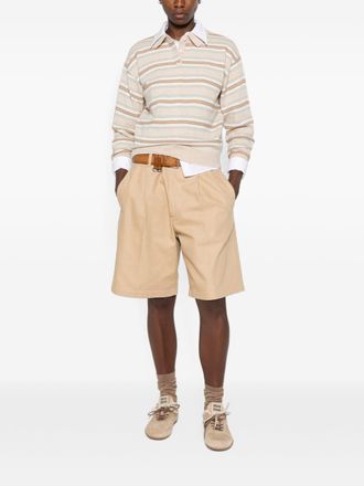 Guest In Residence Striped Cashmere Polo Shirt - Beige