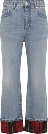 Alexander McQueen Light Blue Flared High Rise Jeans