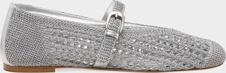 Stuart Weitzman Leora Crochet Mary Jane Ballerina Flats