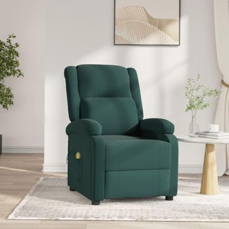 vidaXL Vidaxl - Sill&oacute;n De Masaje El&eacute;ctrico Terciopelo Verde Oscuro