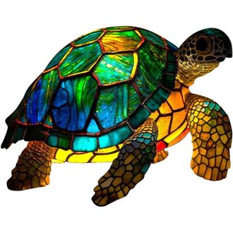 OEM L&aacute;mparas De Mesa Con Forma De Animales, Luces Nocturnas Vintage De Vidrieras Que Representan Un Lobo, Un Caballo, Un Delf&iacute;n, Un B&uacute;ho Y Una Tortuga, L&aacute;