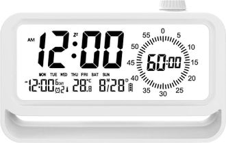 OEM Reloj Despertador Digital Brillante, Recordatorio De Hora, Indicador De Temperatura, Gesti&oacute;n Del Tiempo, Un Regalo Ideal Para Ni&ntilde;os (blanco)