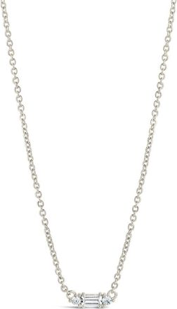 Sterling Forever Amara Cubic Zirconia Pendant Necklace in Silver at Nordstrom Rack