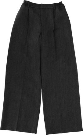 Alexander Wang Wide-Leg Pleated Broeken - Dames - Wijde Broeken - Zwart - S - Wol - Broeken