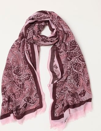 Fat Face FatFace Pink Leaf Lightweight Scarf