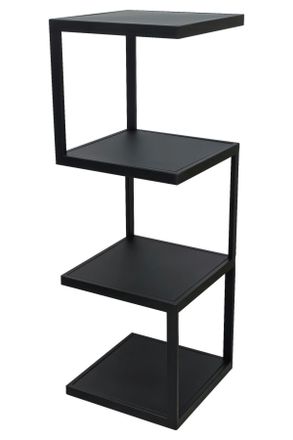 CARRYHOME Regal, Schwarz, Metall, 4 F&auml;cher, 25x72x25 cm, Wohnzimmer, Regale, B&uuml;cherregale
