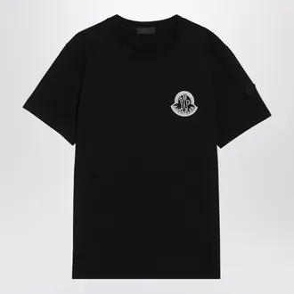 Moncler Schwarzes T-Shirt mit Logo-Print