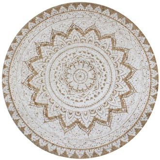 vidaXL Alfombra Redonda Con Estampado Yute Trenzado 120 Cm Vidaxl