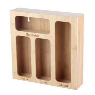 Infinite Rutschfester, Wandmontierter Aufbewahrungsbeutelhalter Mit Holzmaserung F&uuml;r Sandwich- Und Viertelbeutel, Individuell Gestaltet, Modell Ecokitchen, 30 