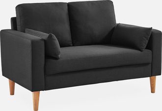 Sweeek Sof&aacute; De Tela Con Patas De Madera, 2 Plazas