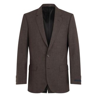 HUGO BOSS Hugo, Formal Blazers, male, Brown, Size: XL Single-breasted jacket in wool blend