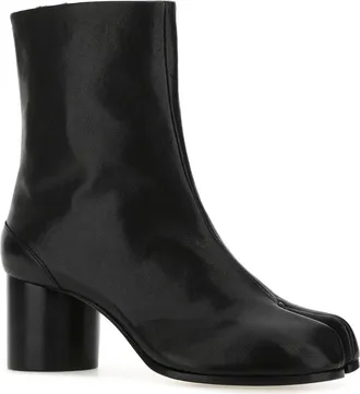 Maison Margiela Womens Black Leather Tabi Ankle Boots T8013 Stivali