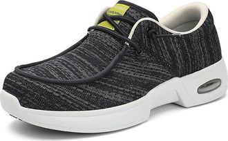 Generic Mens Womens Diabetic Walking Shoes Breathable Slip-Ons Arch Support Barefoot Shoes Wide Width Arthritis Edema Loafers,Black Gray,10.5 UK