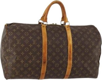 Louis Vuitton Pre-owned Monogram Boston Bag - Dames - Vintage Weekendtas - Bruin - ONE Size - Leer - Vintage