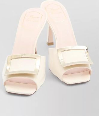 Roger Vivier metal mule sandals trompette heel