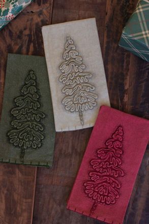 Kalalou Set Of Three Christmas Tree Kitchen Towels