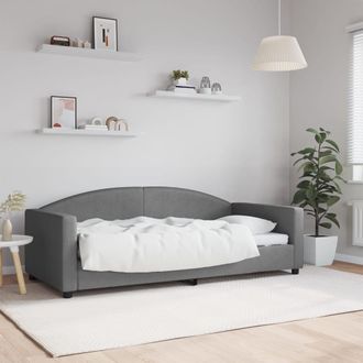 vidaXL Sof&aacute; Cama Sin Colch&oacute;n Tela Gris Oscuro 90x190 Cm Vidaxl